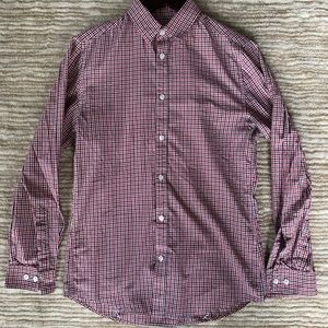 H&M Men’s Red & White Flannel Dress Button-Down